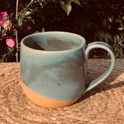 Handcrafted Mug - Moja design with midnight glaze.  ~11-14 oz.