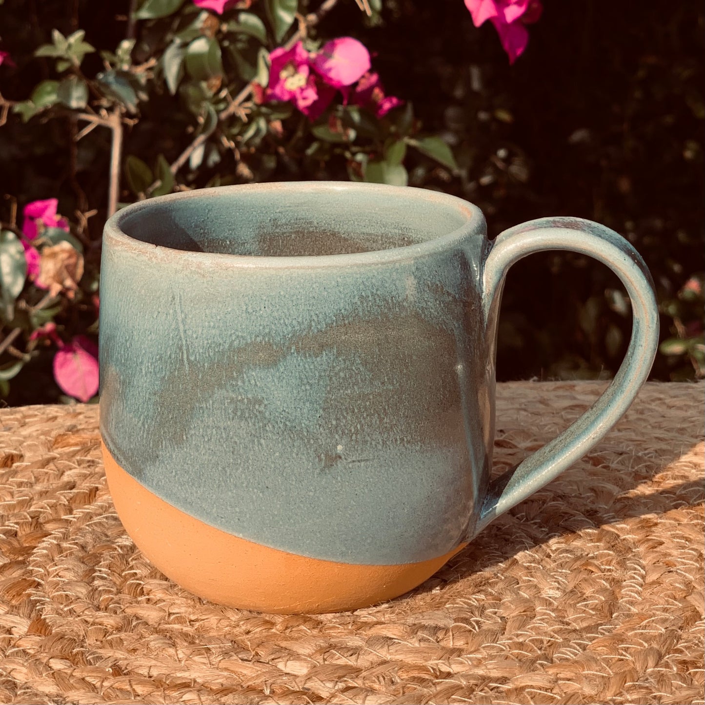 Handcrafted Mug - Moja design with midnight glaze.  ~11-14 oz.