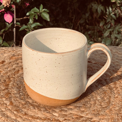 Handcrafted Mug - Moja design with speckled tusk glaze. Regular ~11 oz.